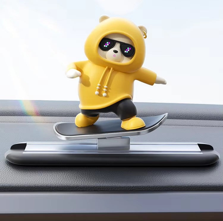 The Skating Bear That Rides on Car Dashboard