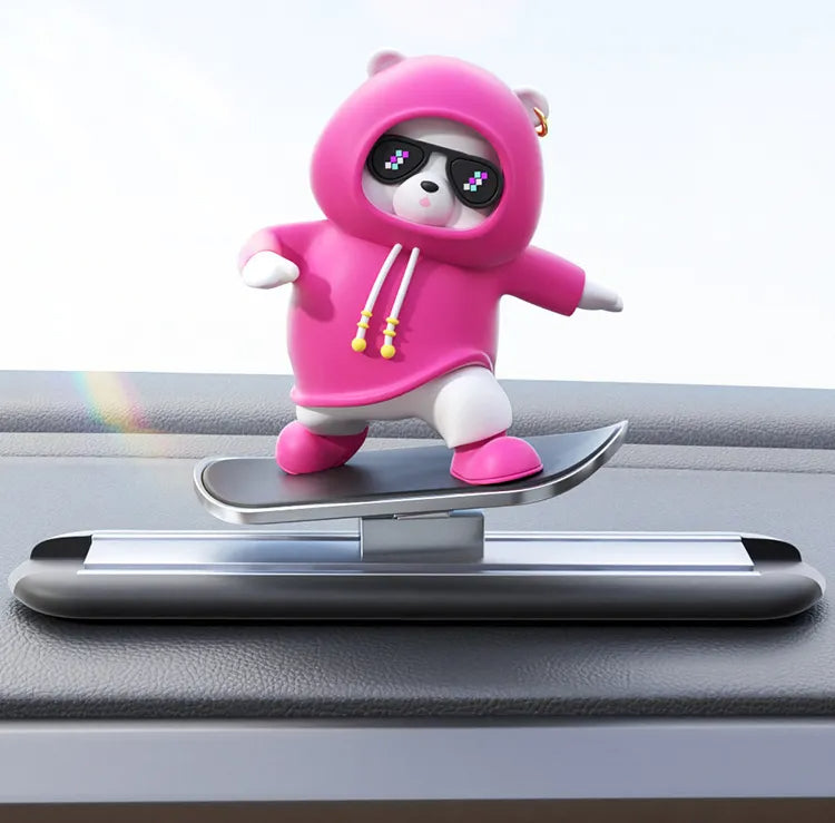 The Skating Bear That Rides on Car Dashboard