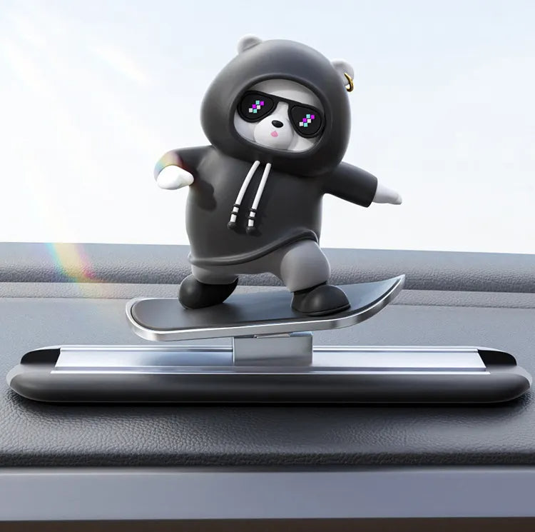 The Skating Bear That Rides on Car Dashboard