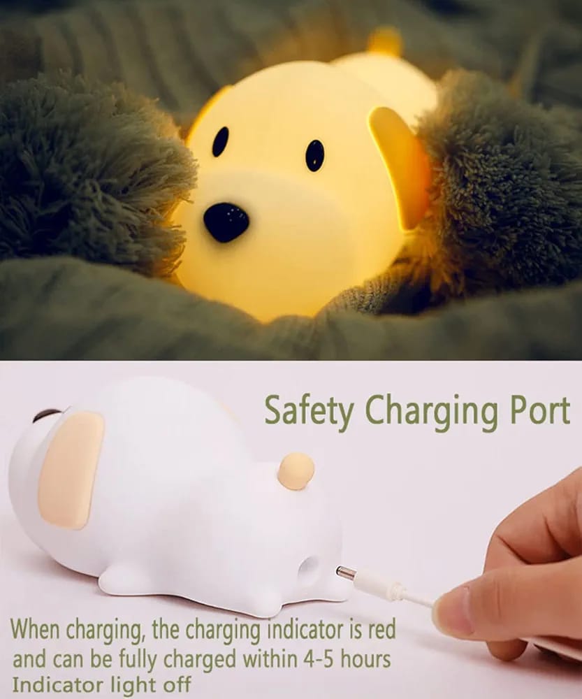 CUTE PUPPY SILICONE LED NIGHT LIGHT